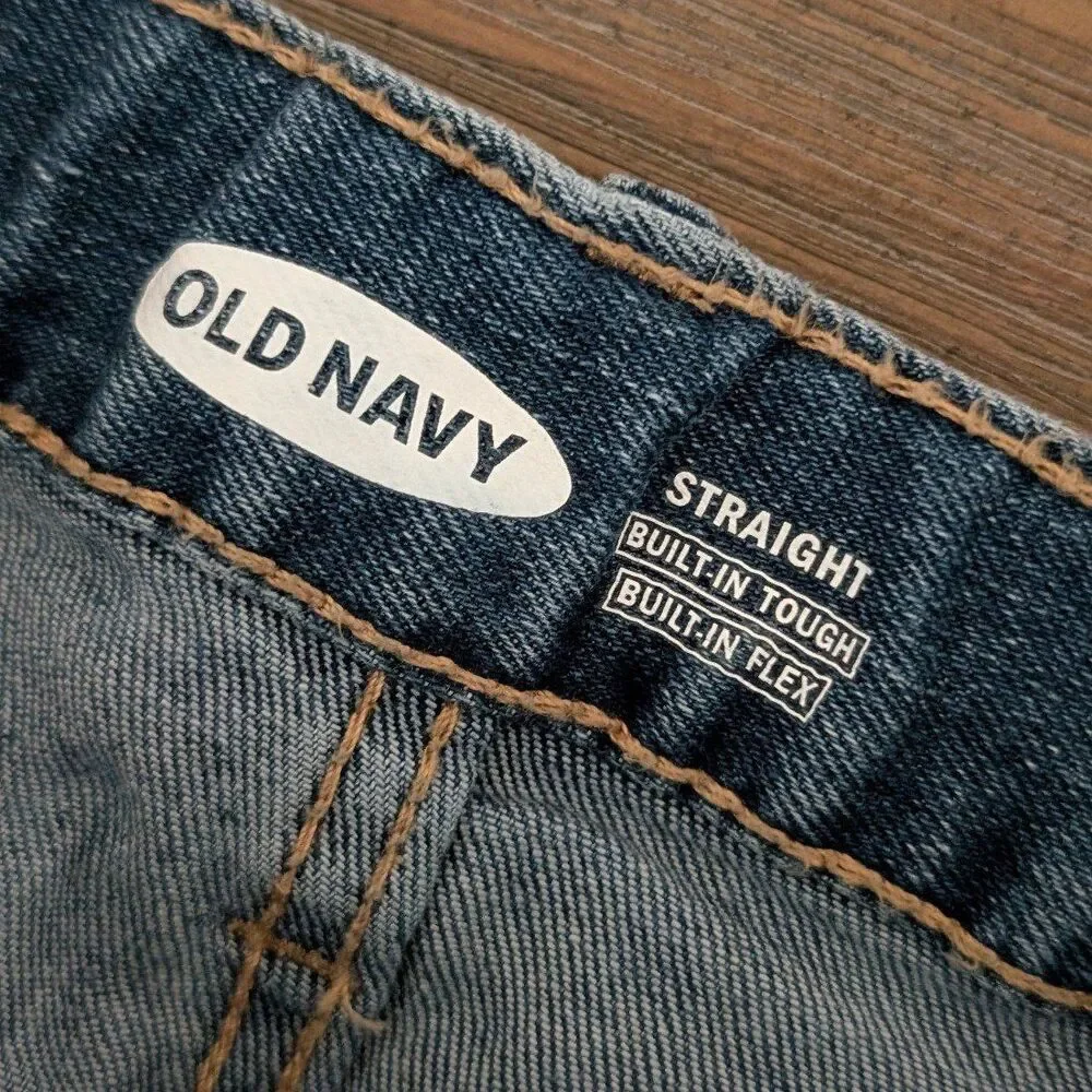 Old Navy Boys Size 10 Straight Built In Tough Flex Adjustable Waist Jeans